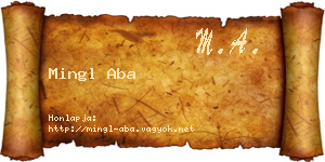 Mingl Aba névjegykártya